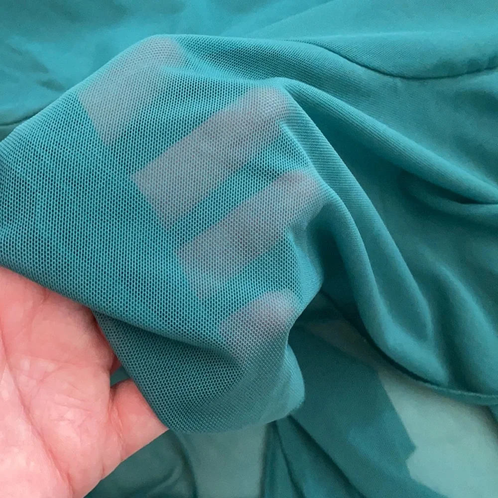 {NWT} Urban Outfitters | Glamour Girl Mesh Overlay Midi Dress Teal Green/Blue S - Picture 9 of 16